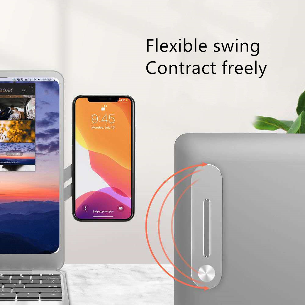 Magnetic laptop phone holder