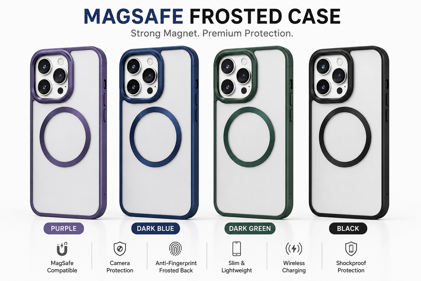 MagSafe Clear Frosted Magnetic Case
